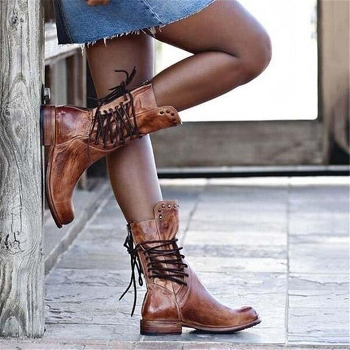 Maura | Bottes en cuir à lacets