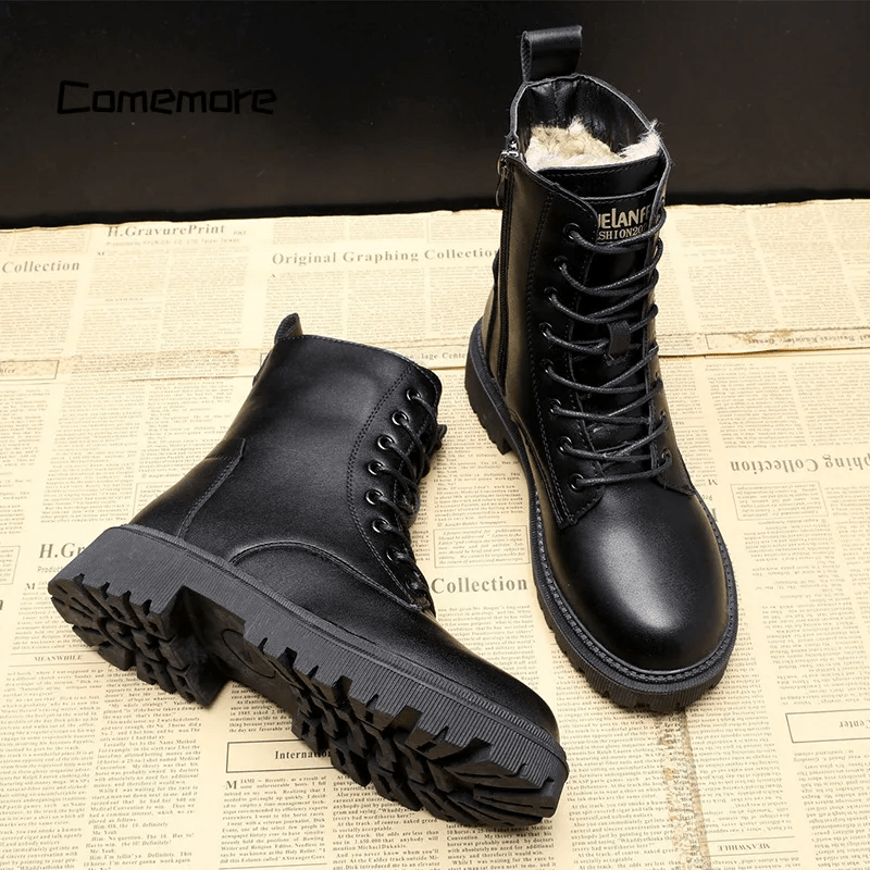 Helena | Bottes isolantes doublées de fourrure en cuir noir