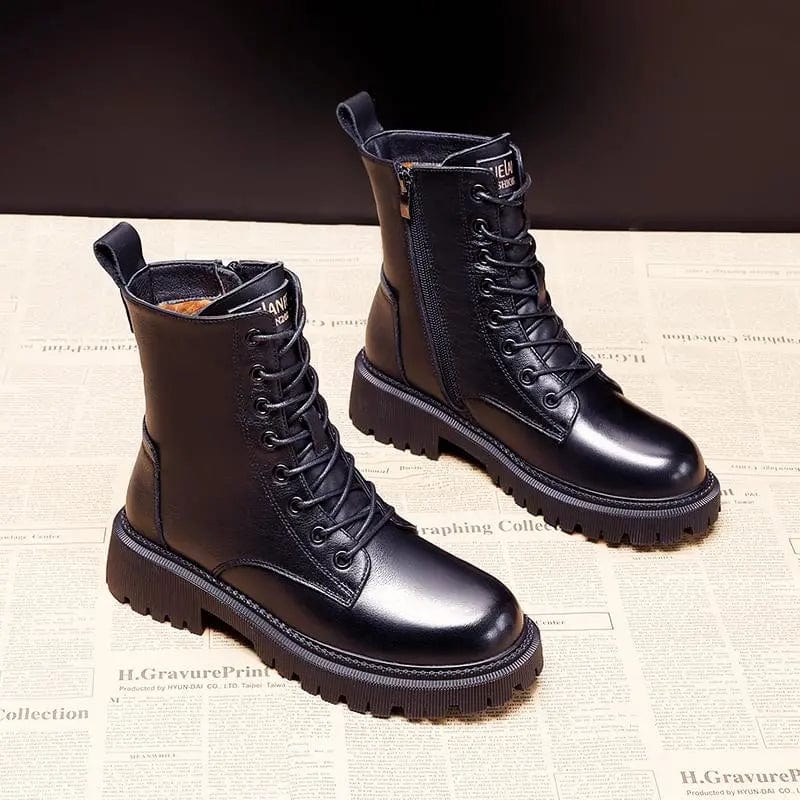 Helena | Bottes isolantes doublées de fourrure en cuir noir